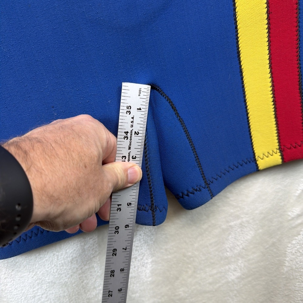 Vintage Primo Shorty Wetsuit Blue Neoprene Front‎ Zip Surf Dive Springsuit - Picture 6 of 12